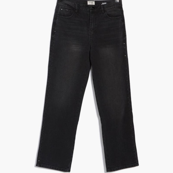 Kensie Denim - Kensie Astrid Side Rhinestone Straight Leg Jeans, Retro Luxe Stretch, 4/27, NWT